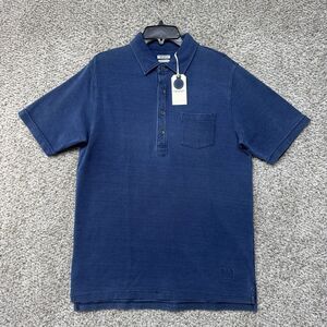 OOBE Brand Avedon Indigo Polo Shirt Men Medium Blue Pocket New With‎ Tags Cotton